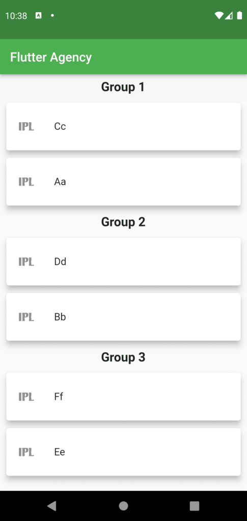 Output Grouped List