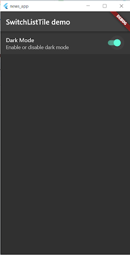 SwitchListTitle Demo Dark Mode